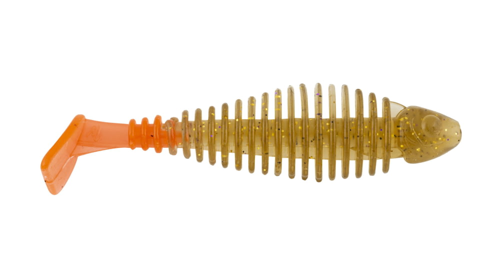 Matzuo Gaikotsu 3.5in Ribbed Swimmer 8pk, Fire Tail Gold, MTZGK3.5FTGLD