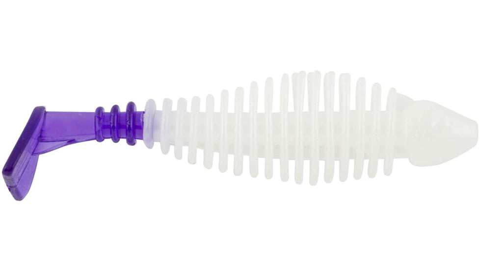 Matzuo Gaikotsu 3.5in Ribbed Swimmer 8pk, White Purple, MTZGK3.5WPRP