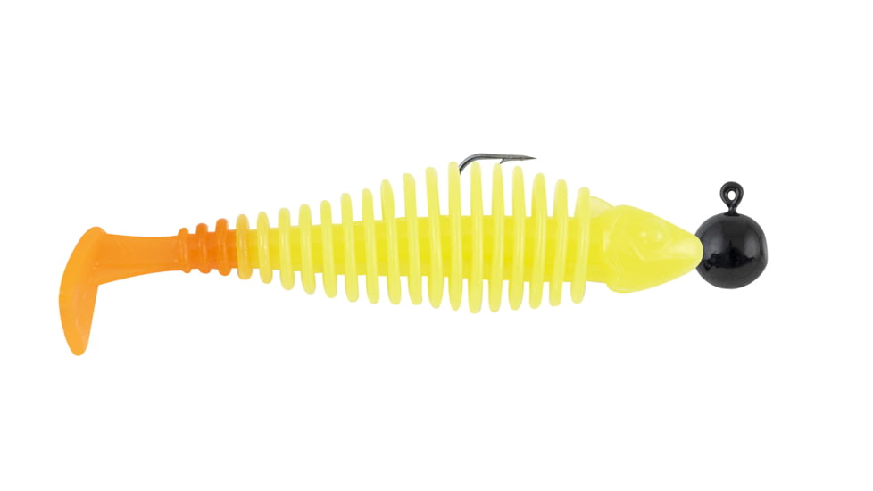 Matzuo Gaikotsu Pre-Rigged Swimmer 2.5in 3pk, 1/8th oz Chart Orange Tail, GK2.5CHRT.ORNG3PK