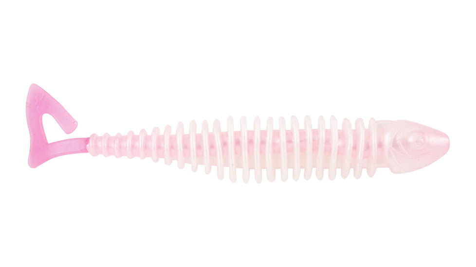 Matzuo Gaikotsu Ribbed Curl Tail 4" 8pk, Pearl Pink, MTZGKCT4.0PRLPNK