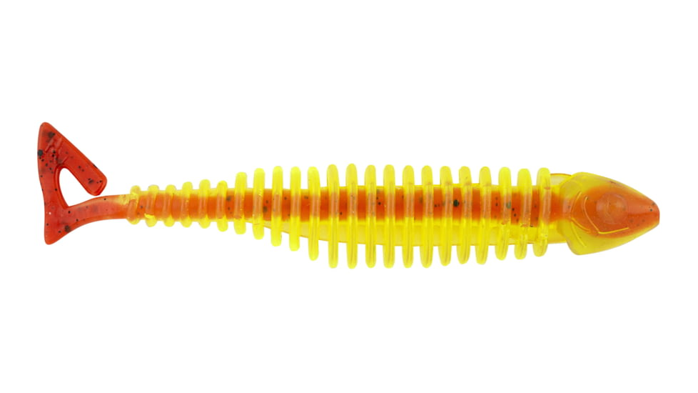 Matzuo Gaikotsu Ribbed Curl Tail 4in 8pk, Sunshine, MTZGKCT4.0SUN
