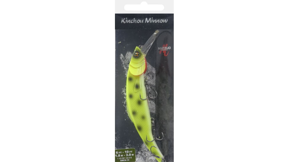 Matzuo Kinchou Minnow Pike/Muskie Series Bait,5.5in,Yellow Spots 118781