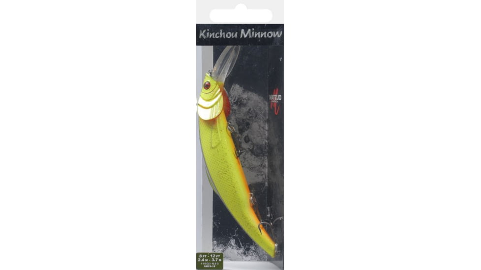 Matzuo Kinchou Minnow Pike/Muskie Series Bait,7.5in,Lemon Steel 114608