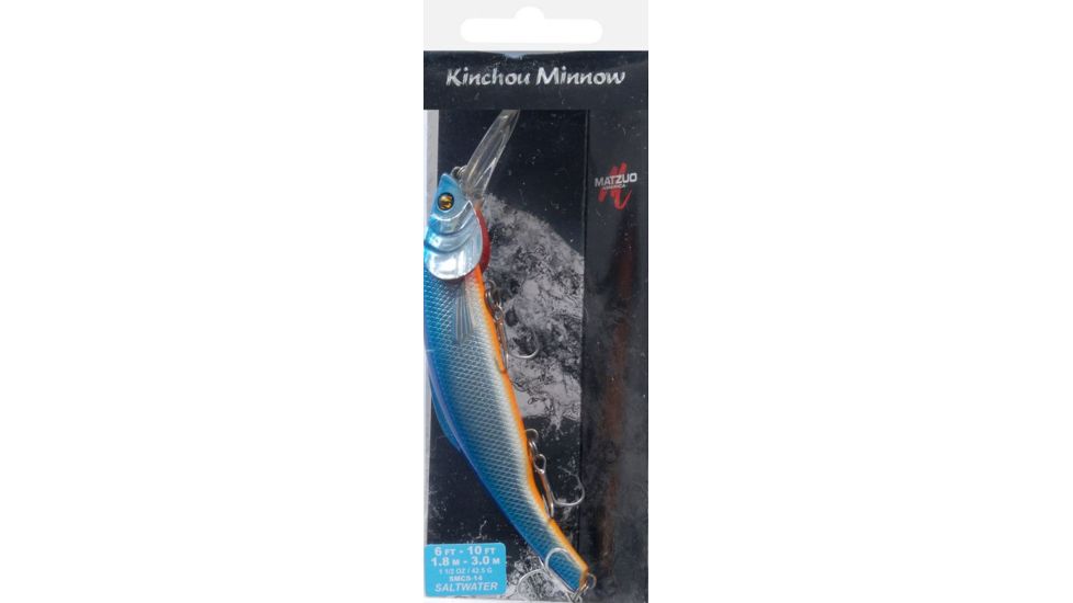 Matzuo Kinchou Minnow Saltwater Series Bait,5.5in,Chrome Blue Orange Belly 118792