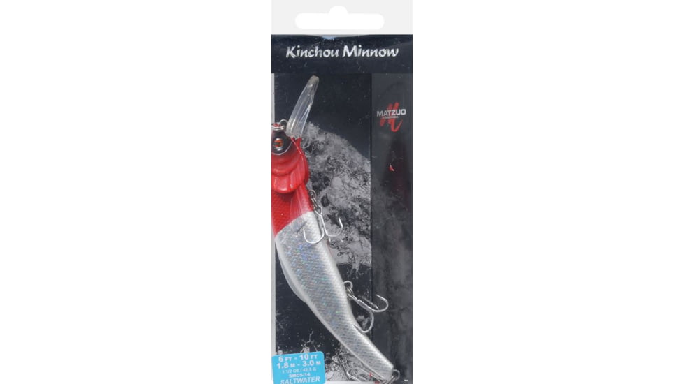 Matzuo Kinchou Minnow Saltwater Series Bait,5.5in,Red Head 118783