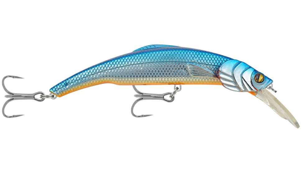 Matzuo Kinchou Minnow Saltwater Series Bait,7.5in,Chrome Blue Orange Belly 114360