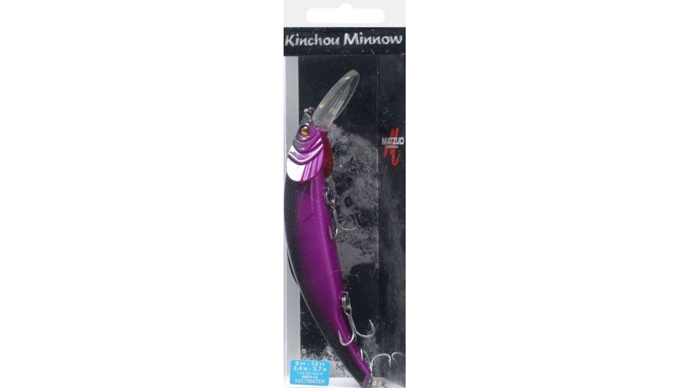 Matzuo Kinchou Minnow Saltwater Series Bait,7.5in,Purple Black Back 114358