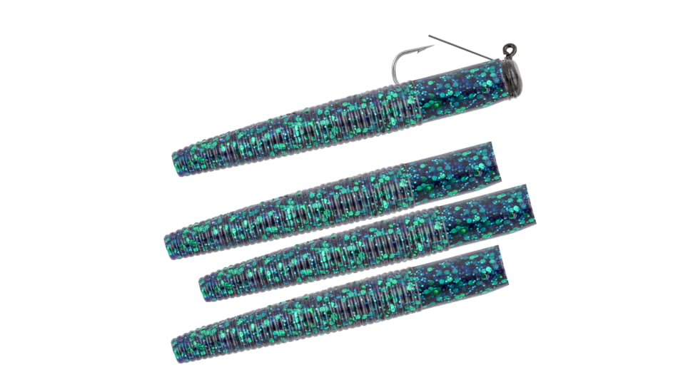 Matzuo Weedless Ned Rig, Black/Blue, 1/16oz, 4 Pack, MZMFW116-BB