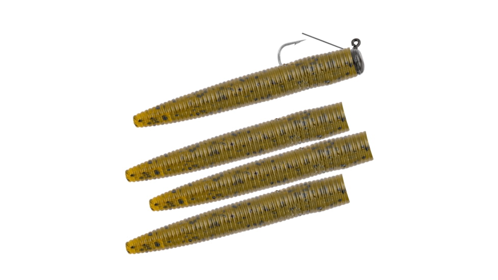Matzuo Weedless Ned Rig, Green Pumpkin, 1/16oz, 4 Pack, MZMFW116-GP