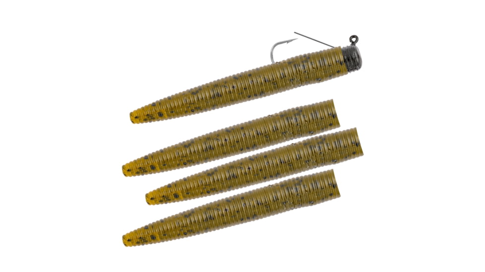 Matzuo Weedless Ned Rig, Green Pumpkin, 1/8oz, 4 Pack, MZMFW18-GP