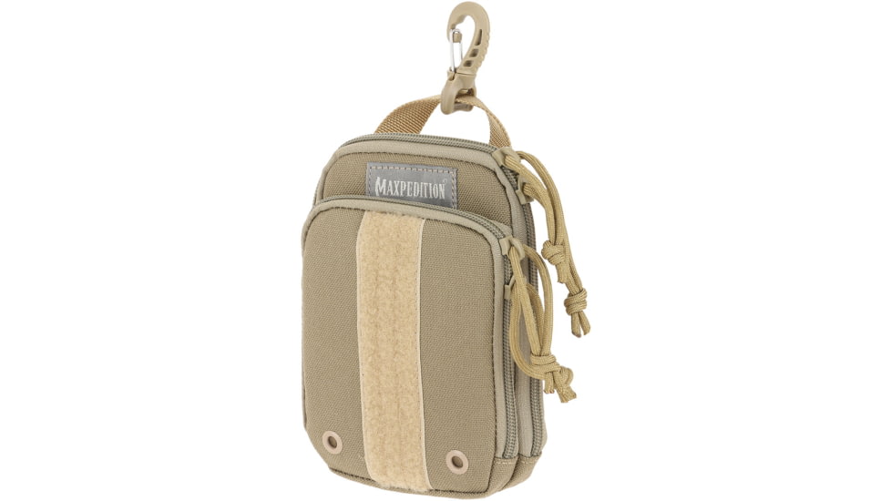 Maxpedition ZipHook Small Pocket Organizer 4.5in x 1.5in x 6.5in, Khaki, Small PT1535K