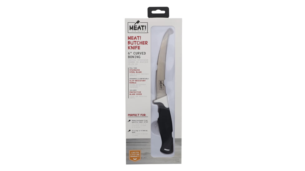 MEAT! Your Maker Boning Butcher Knife, 6 in, German 4116 Steel, Curved Fillet Blade, Polymer Handle, 1205578