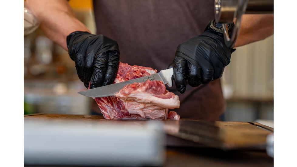 MEAT! Your Maker Boning Butcher Knife, 6 in, German 4116 Steel, Curved Fillet Blade, Polymer Handle, 1205578