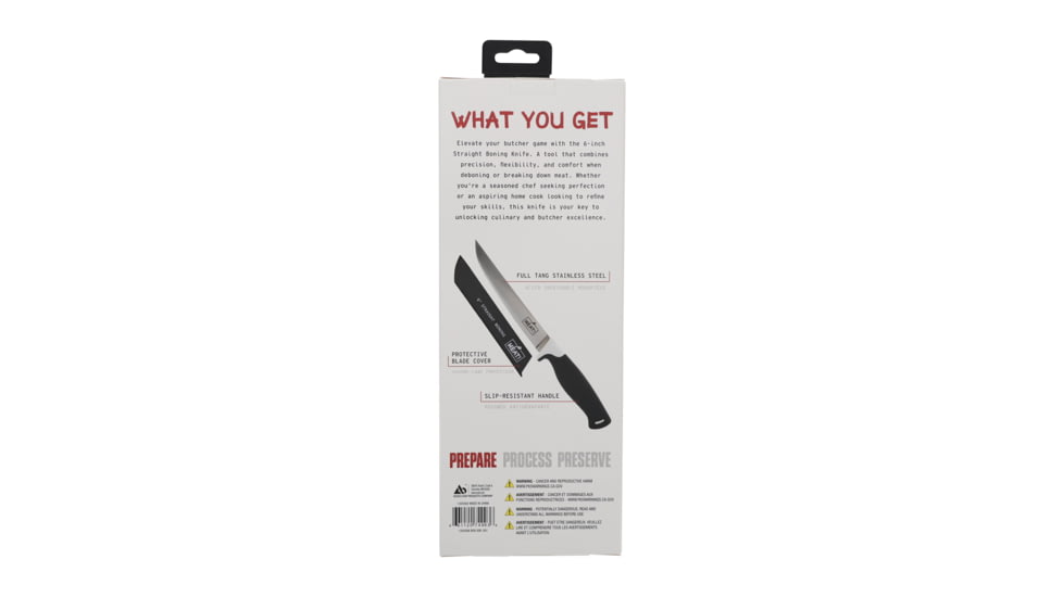 MEAT! Your Maker Boning Butcher Knife, 6 in, German 4116 Steel, Straight Blade, Polymer Handle, 1205582