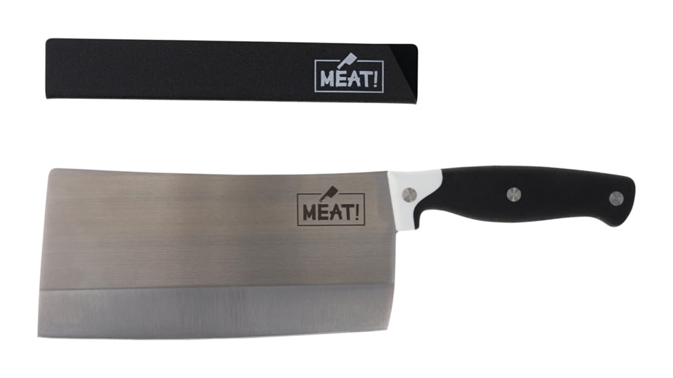 MEAT! Your Maker Cleaver Butcher Knife, 8 in, 3CR14 Steel, Cleaver Blade, Rubberized Handle, 1198588