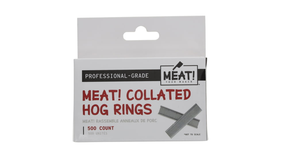 MEAT! Your Maker Collated Hog Rings, Pack of 500, Silver, 1205506