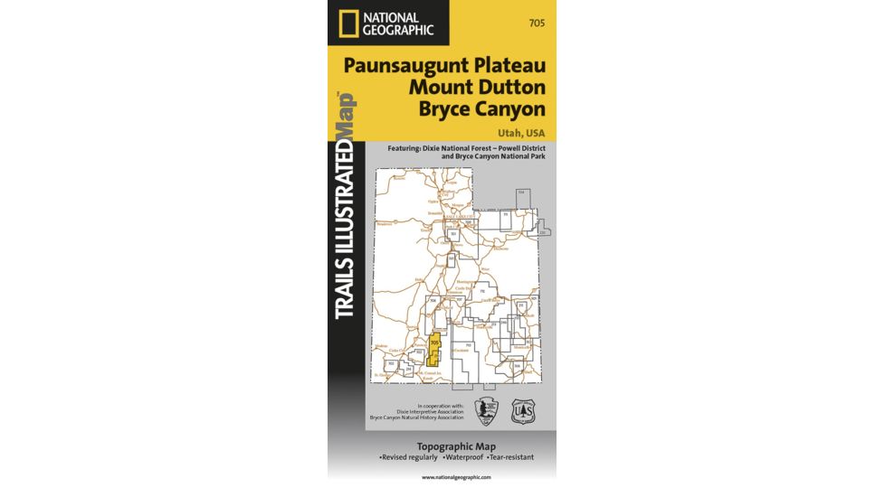 Media Paunsaugunt Plateau, Mount Dutton, Bryce Canyon Trail Map
