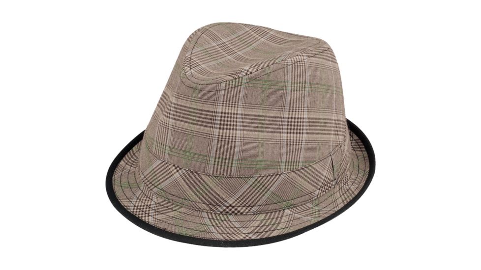 Mega Cap Fedora Hat Plaid Brown Osf 8924-BRN