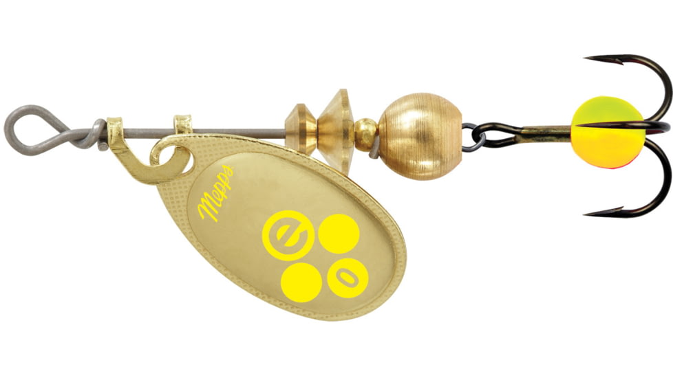 Mepps Aglia-e In-Line Spinner, 1/12 oz, Treble Hook w/Egg Gold Hot Chartreuse, BE0 GHC