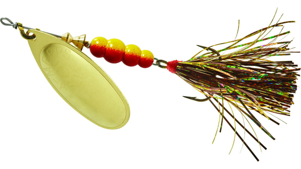 Mepps Aglia Flashabou In-Line Spinner 1/2 oz Gold-Brown/Gold, B5FT G-BRG
