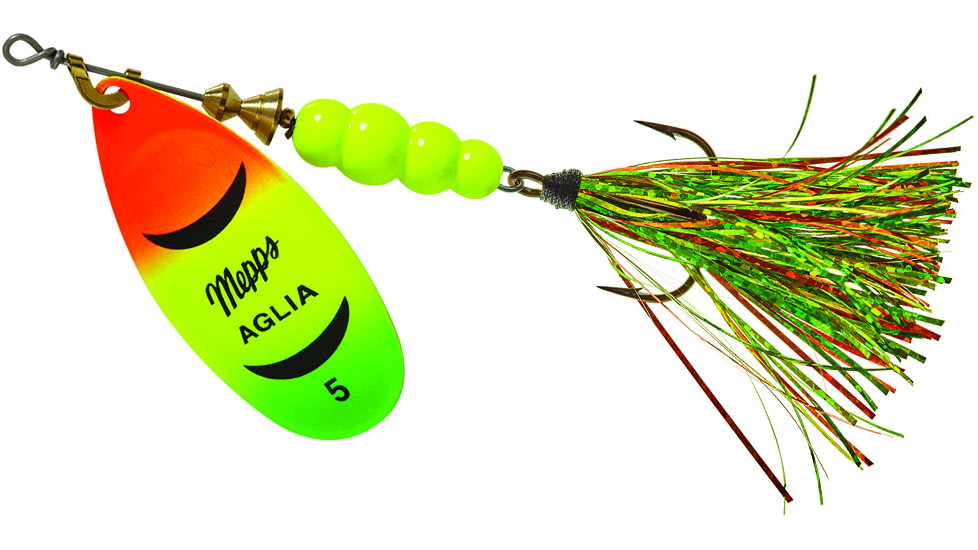 Mepps Aglia Flashabou In-Line Spinner 1/2 oz Hot Fire Tiger, B5FT HFT-FT