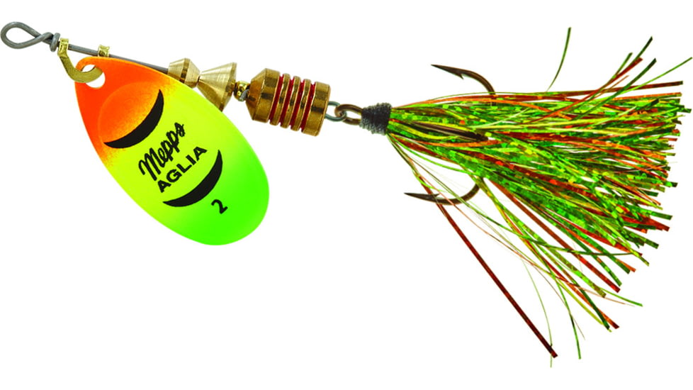 Mepps Aglia Flashabou In-Line Spinner 1/6 oz Hot Fire Tiger, B2FT HFT-FT