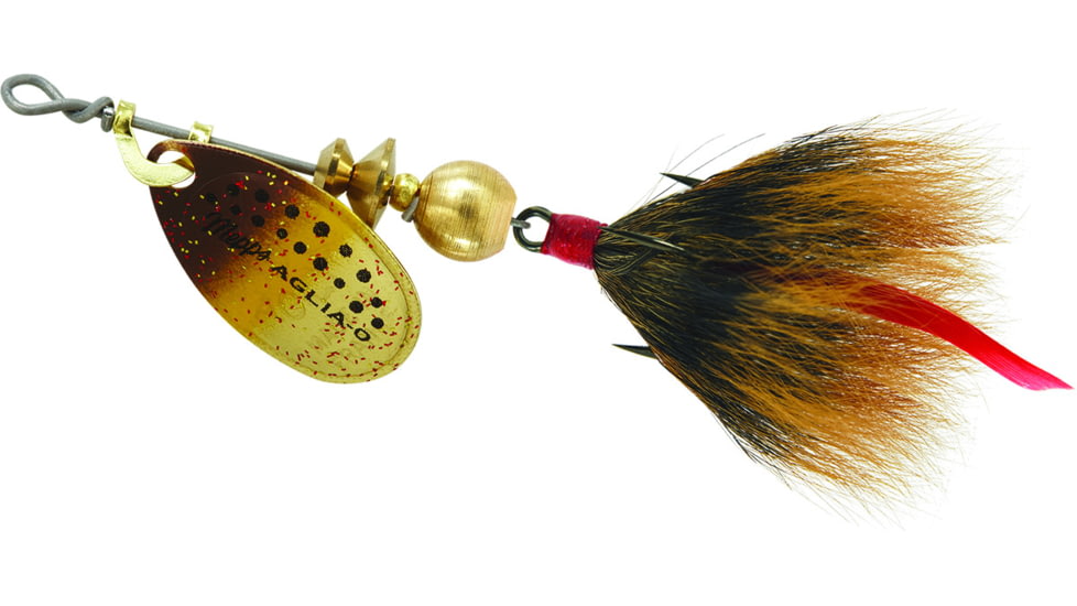 Mepps Aglia In-Line Spinner, 1/12 oz, Dressed Treble Hook, Brown Trout Blade &amp; Brown Tail, B0ST BRT-BR