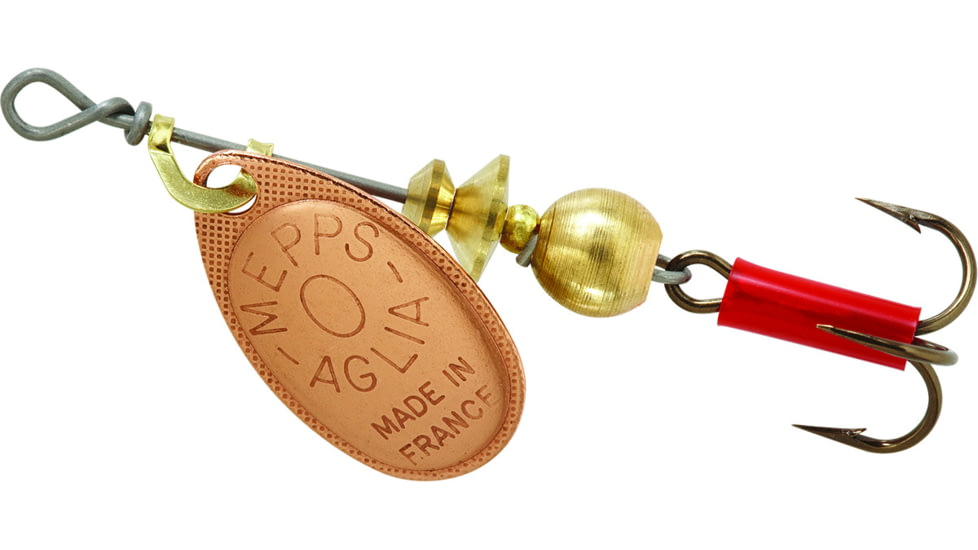 Mepps Aglia In-Line Spinner 1/12 oz, Plain Treble Hook, Copper Blade, B0 C