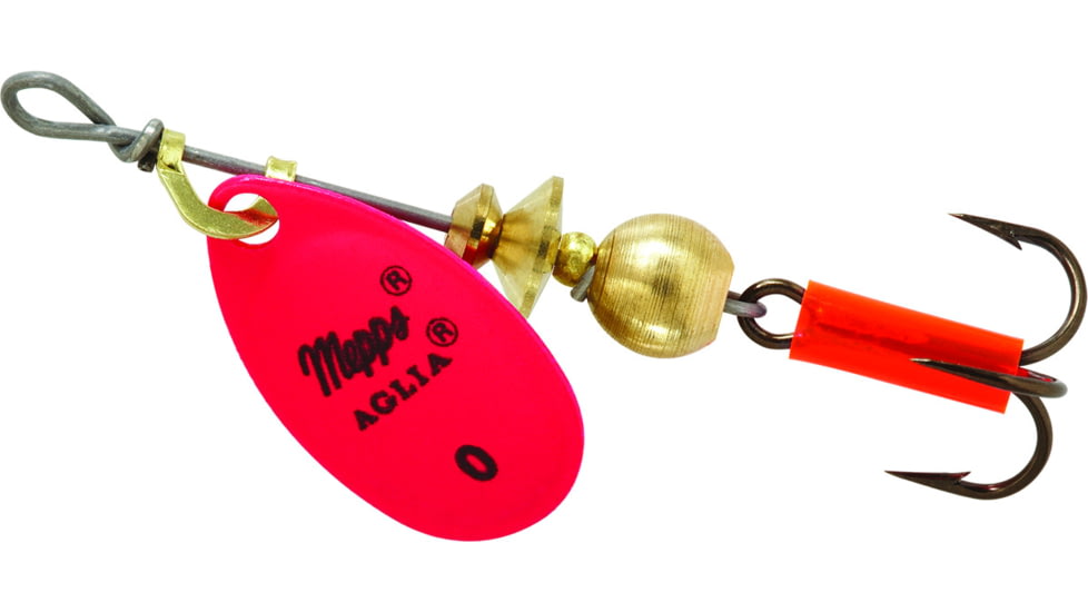 Mepps Aglia In-Line Spinner 1/12 oz, Plain Treble Hook, Hot Pink Blade, B0 HP