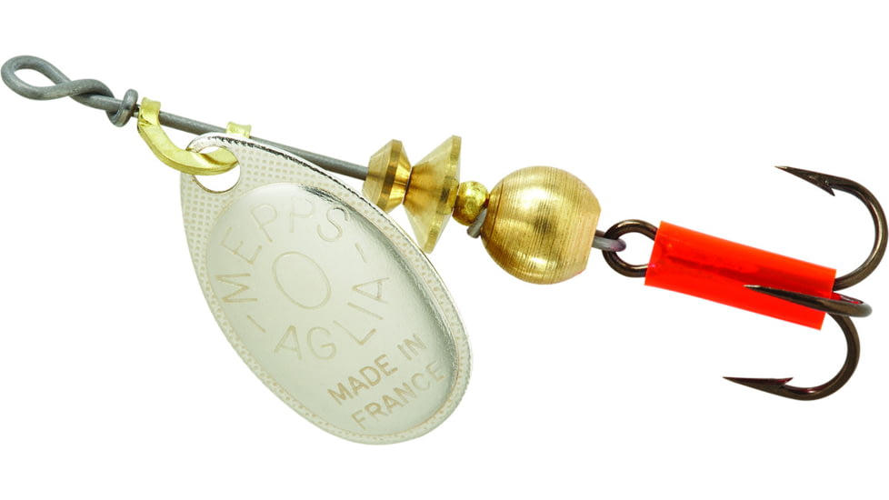 Mepps Aglia In-Line Spinner 1/12 oz, Plain Treble Hook, Silver Blade, B0 S