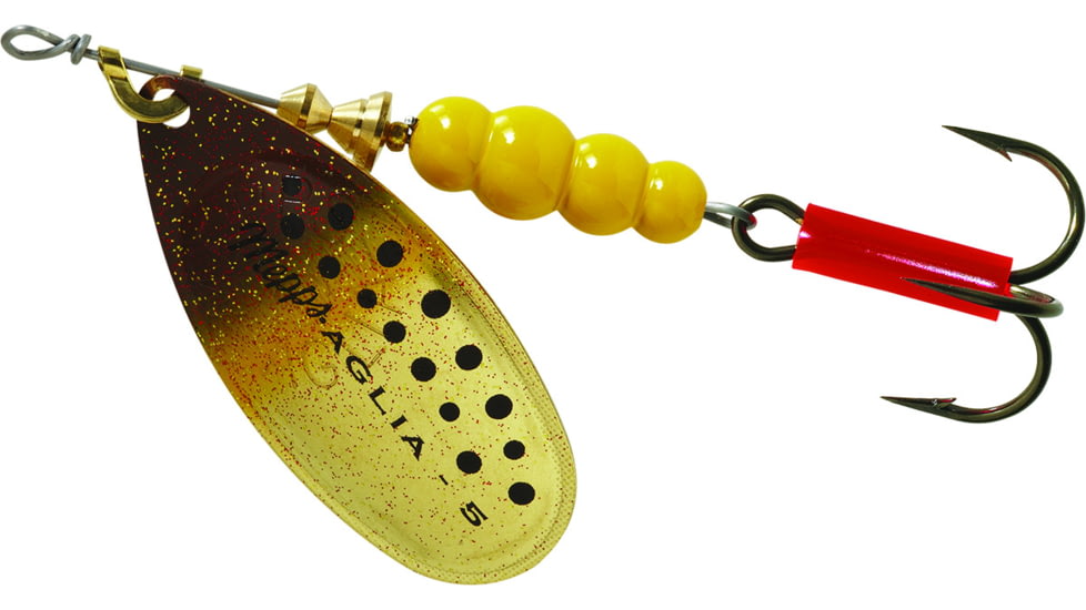 Mepps Aglia In-Line Spinner 1/2 oz, Plain Treble Hook, Brown Trout Blade, B5 BRT