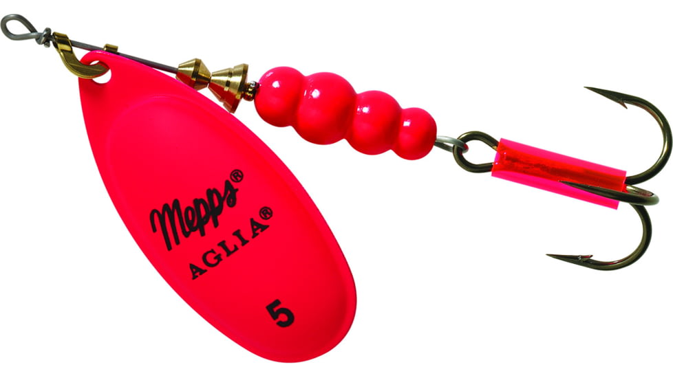 Mepps Aglia In-Line Spinner 1/2 oz, Plain Treble Hook, Hot Pink Blade, B5 HP