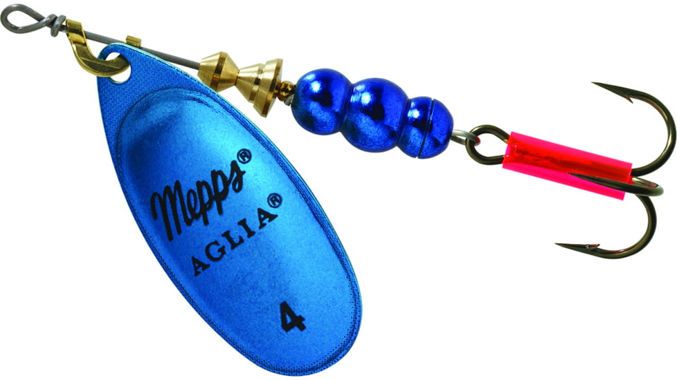 Mepps Aglia In-Line Spinner 1/3 oz, Plain Treble Hook, Blue &amp; Platinum Blade, B4 BLP