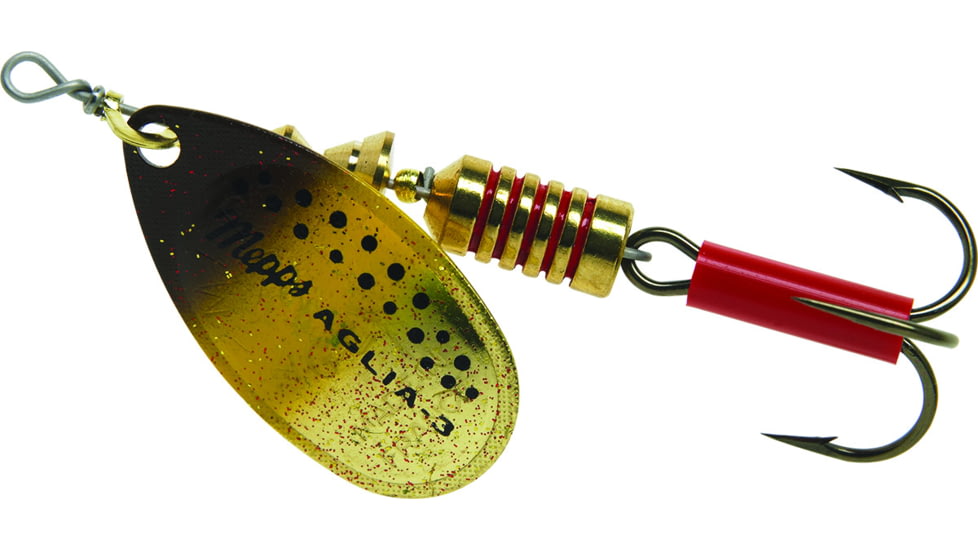 Mepps Aglia In-Line Spinner 1/4 oz, Plain Treble Hook, Brown Trout Blade, B3 BRT