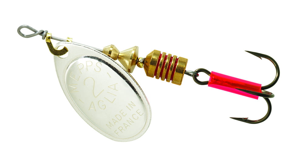 Mepps Aglia In-Line Spinner 1/6 oz, Plain Treble Hook, Silver Blade, B2 S