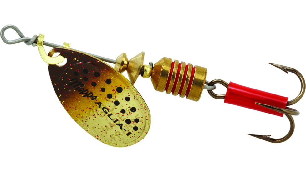 Mepps Aglia In-Line Spinner 1/8 oz, Plain Treble Hook, Brown Trout Blade, B1 BRT
