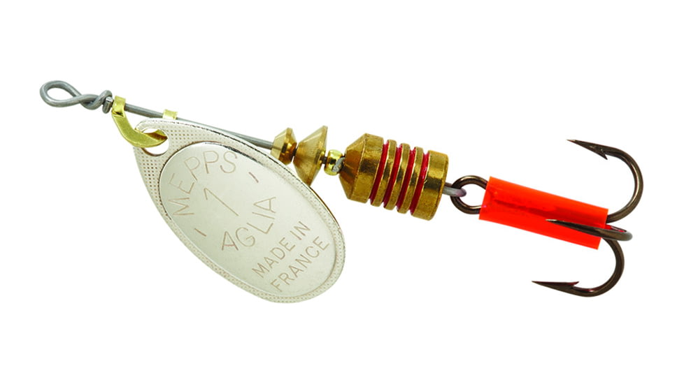Mepps Aglia In-Line Spinner 1/8 oz, Plain Treble Hook, Silver Blade, B1 S