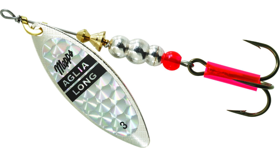 Mepps Aglia Long In-Line Spinner, 1/3 oz, Single Hook Rainbow Scale Blade, AL3 S/RS