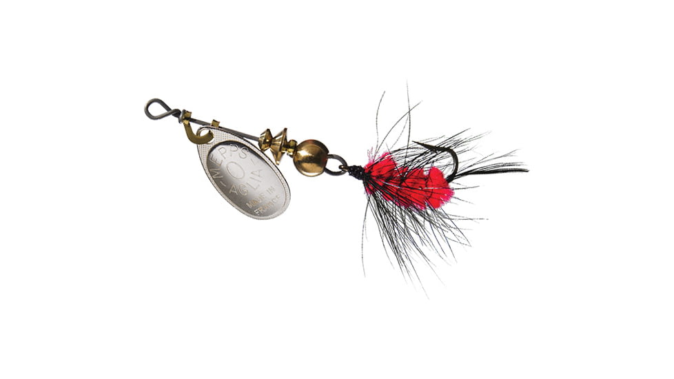 Mepps Aglia Wooly Worm Spin Flies In-Line Spinner, 1/12 oz Single Hook, Black &amp; Orange, BOW-S-BO