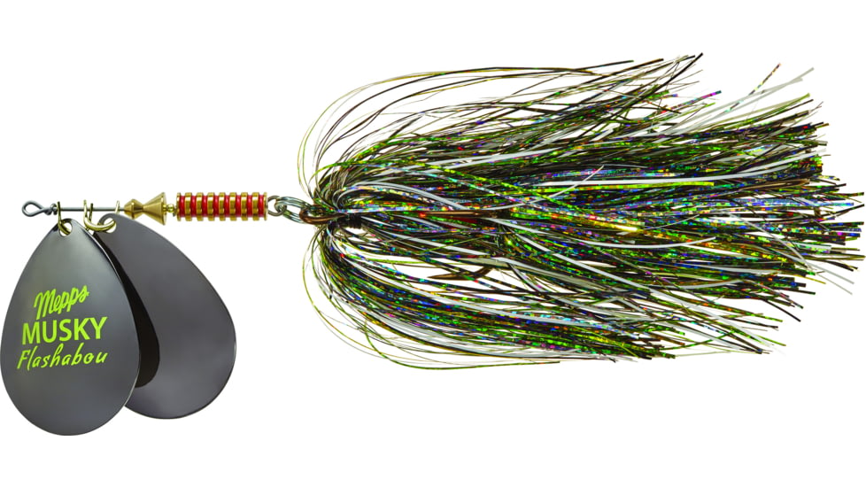 Mepps BST Double Blade Musky Flashabou 1 1/2 OZ Black Platium/Crappie, MFD7T BST