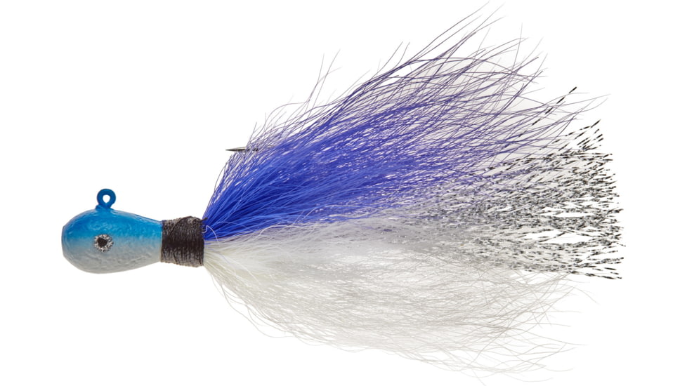 Mepps Bucktail Jig, Blue/White, 3/8oz, MBJ38 BLWH