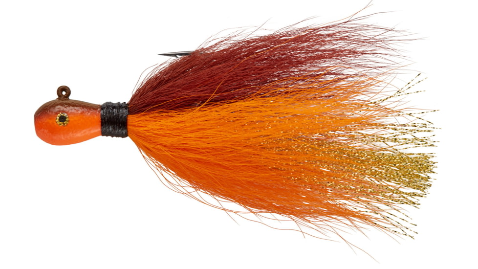 Mepps Bucktail Jig, Brown/Orange, 1/8oz, MBJ18 BROR
