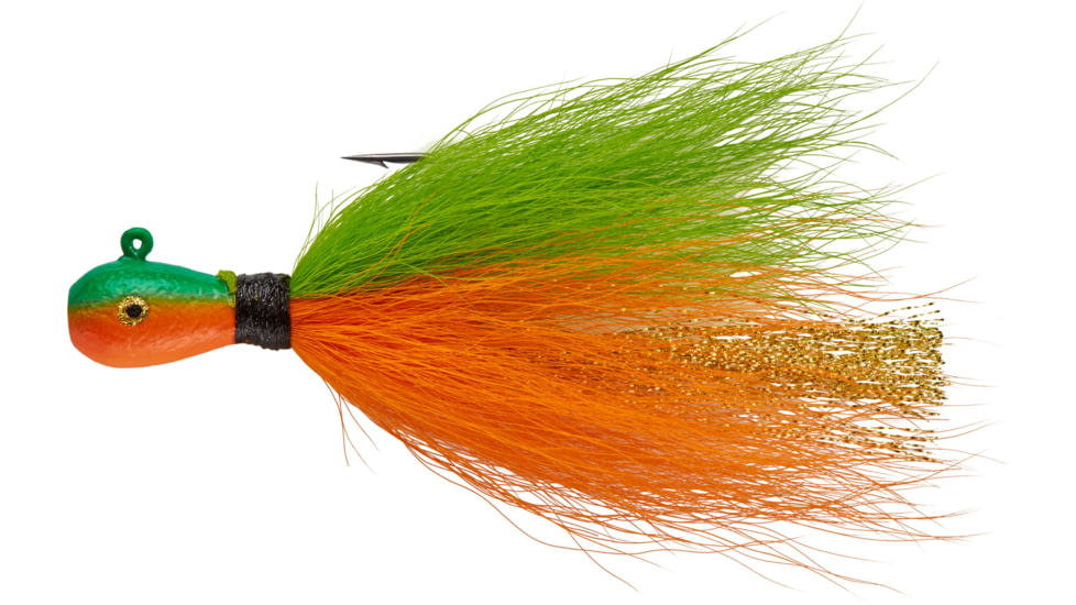 Mepps Bucktail Jig, Chartreuse/Orange, 1/2oz, MBJ12 CHOR