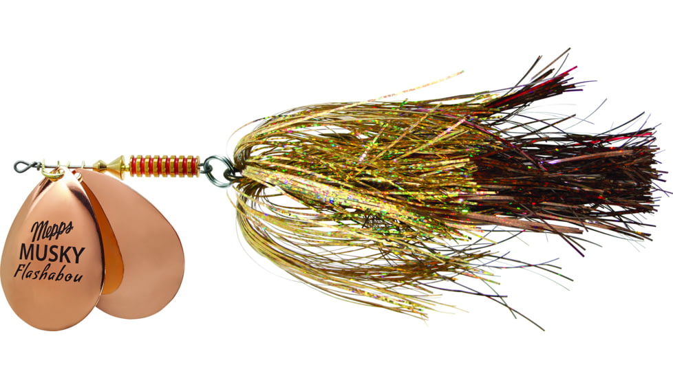 Mepps CKL Double Blade Musky Flashabou 1 1/2 OZ Copper/Gold Brown,Red, MFD7T CKL