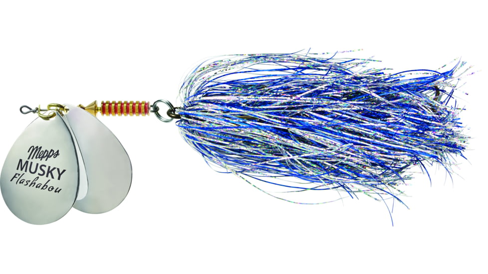 Mepps CSC Double Blade Musky Flashabou 1 1/2 OZ Silver/Blue Silver, MFD7T CSC