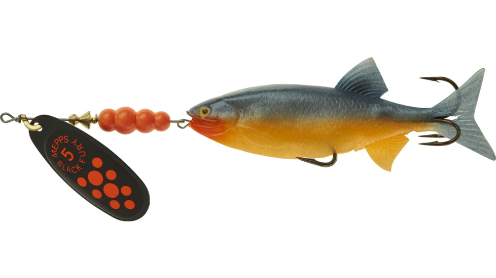 Mepps FL Black Fury Mino MX Flourescent 13/16 OZ fl red dot, BF5MX FL