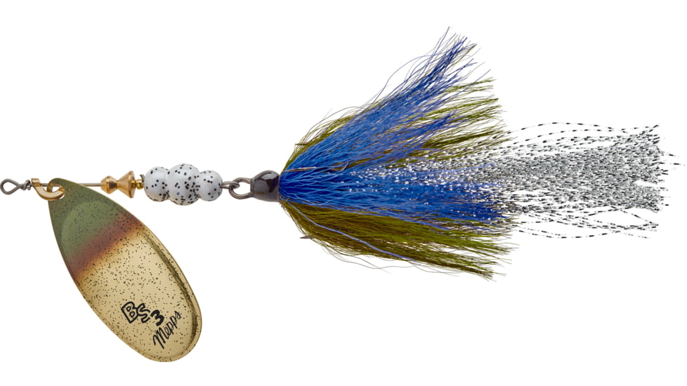Mepps G-GPB Bronze Slammer Dressed Treble 1/3 oz Gold/Green Pupmpkin/Blue, BS3T G-GPB
