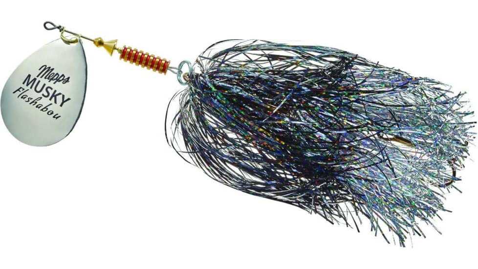 Mepps Musky Flashabou In-Line Spinner, Silver/Black/Silver, 1 1/2 oz, MF7T S-BKS