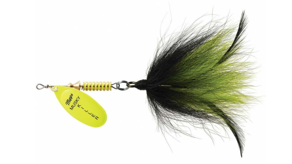 Mepps Musky Killer In-Line Spinner, Hot Chartreuse/Black/Chartreuse, 3/4 oz, BM HC-BC