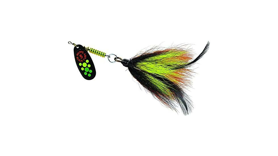 Mepps Musky Killer In-Line Spinner, Hot Firetiger Dot/Black/Orange/Yellow, 3/4 oz, BFM HFT-BOY
